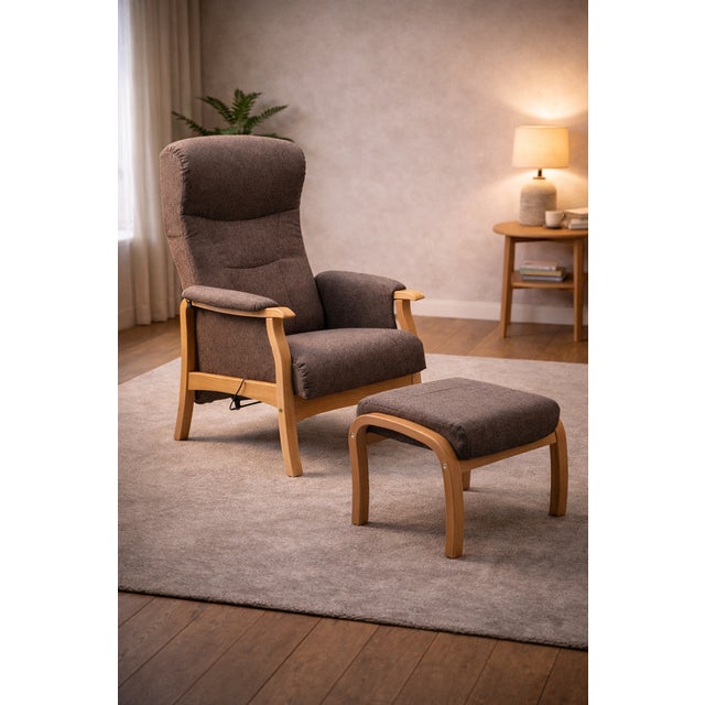 Set of Lounge Chair with Ottoman by Hjort Knudsen, 1980s For Sale - Image 12 of 12