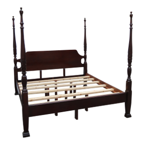 Carved Mahogany King Size Poster Bed 6366