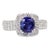 Burma Sapphire 18k Ring With Diamond Surround Size 6.5 For Sale