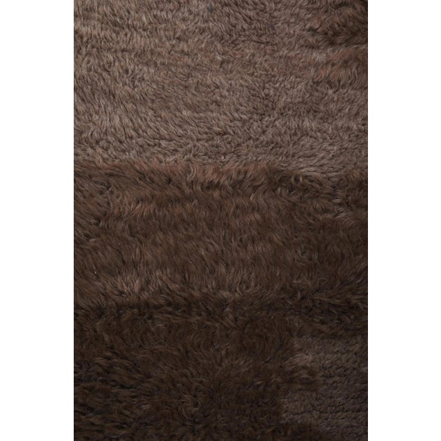 Turkish Macchiato Color Wool Tulu Rug 3'2" X 6'10" For Sale - Image 4 of 10