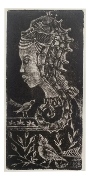 Krystyna Jaszke, Sea Mystery, Mezzotint on Paper, 2023