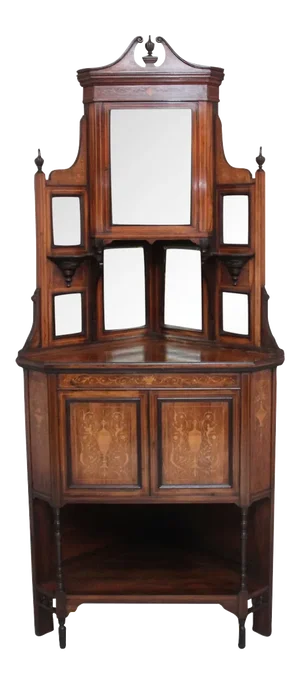 19th Century Inlaid Mahogany Corner Cabinet