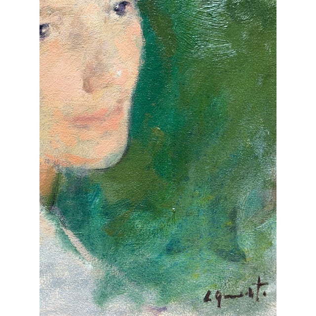 Quarti Marcchio, Portrait of a Woman, 1960s, Oil on Canvas For Sale - Image 3 of 7