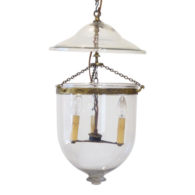 Vintage Glass Smoke Bell Light For Sale