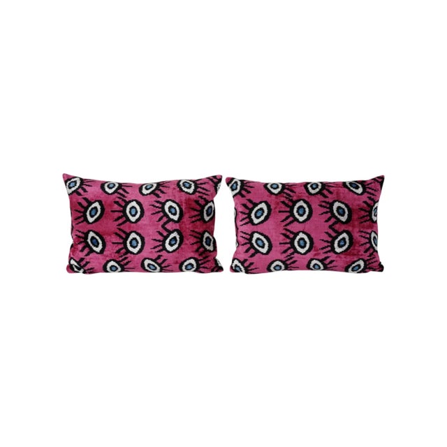 Ikat Eye Lumbar Pillow Cover - Set of Three 16'' X 24'' 16'' X 48'' For Sale - Image 9 of 11
