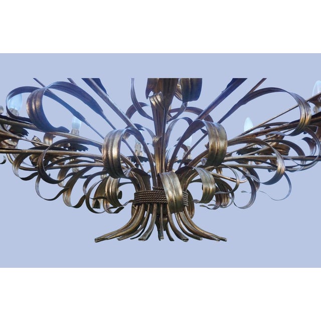 Large Hollywood Regency Calla Lily Chandelier with 12 Lights attributed to Hans Kögl, 1970s For Sale - Image 10 of 16