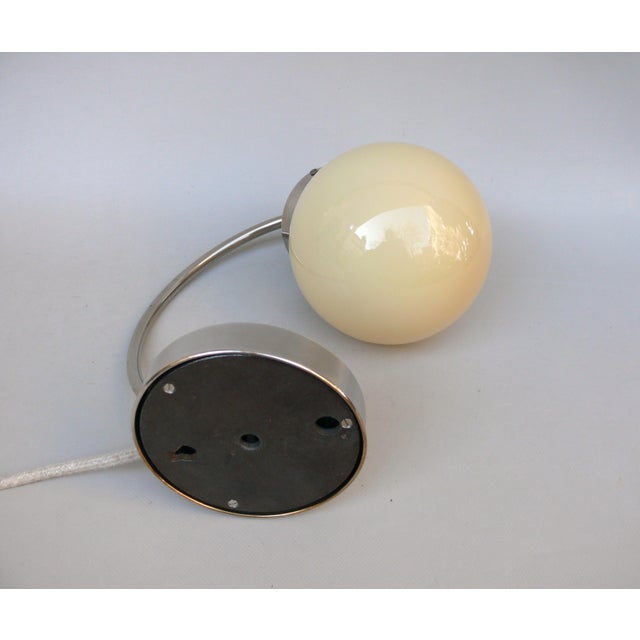 Metal Vintage Bauhaus Bedside Lamp with Beige Cased Glass Shade, 1920s For Sale - Image 7 of 18