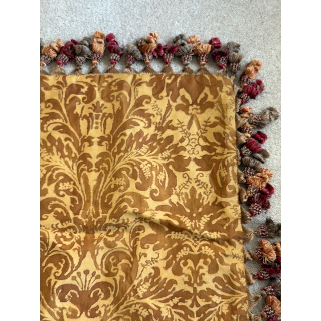 Beautiful Handmade Vintage Fortuny pillow case with fringe tassels. In excellent condition from a smoke and pet free home....