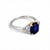 Modern Vintage 18k Gold Trilogy Ring — 3.55ct Unheated Vivid Blue Madagascar Sapphire, Size 7 For Sale - Image 3 of 6