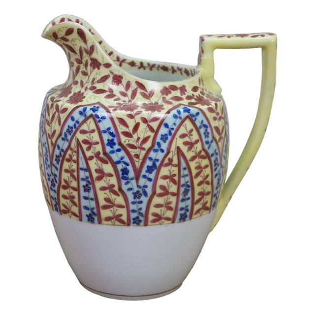 Antique Royal Vienna Floral Chintz Porcelain Serving Pitcher Jug 9" For Sale