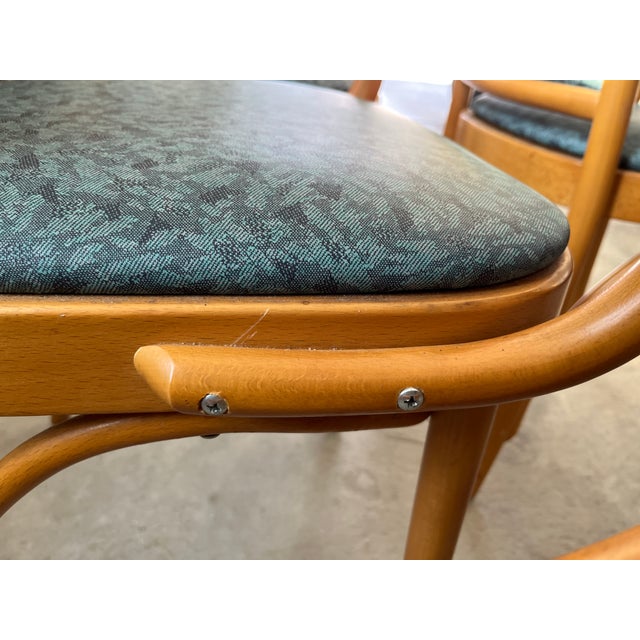 Vintage Mid Century Modern Scandinavian Loewenstein Bentwood Arm Dining Chairs -Set of 8 For Sale - Image 9 of 10
