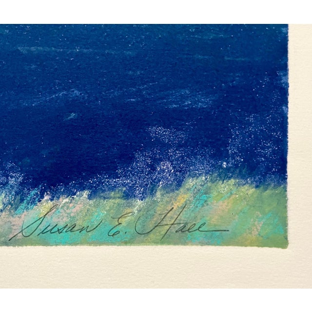 Mid 20th Century Susan Hall, Large Monotype Monoprint Print Scenic Lake Landscape Susan Hall Woman Artist, c. 20th century For Sale - Image 5 of 6