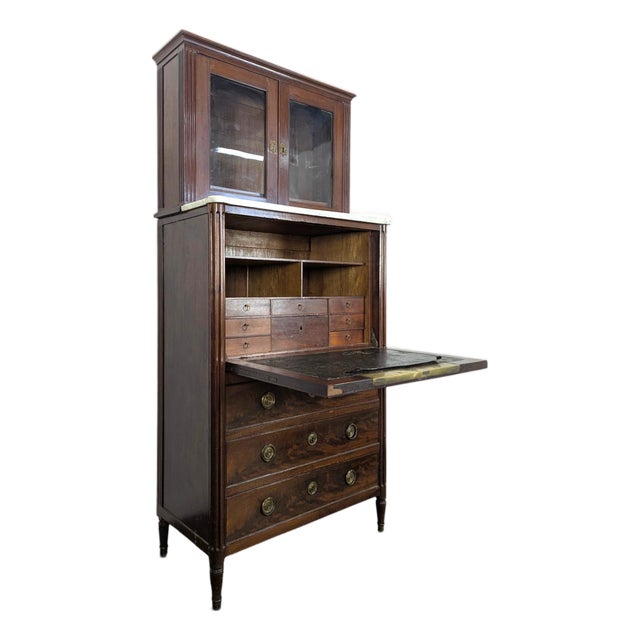 Guillotine-Fronted Secretary by F. Trapet, Early 19th Century For Sale
