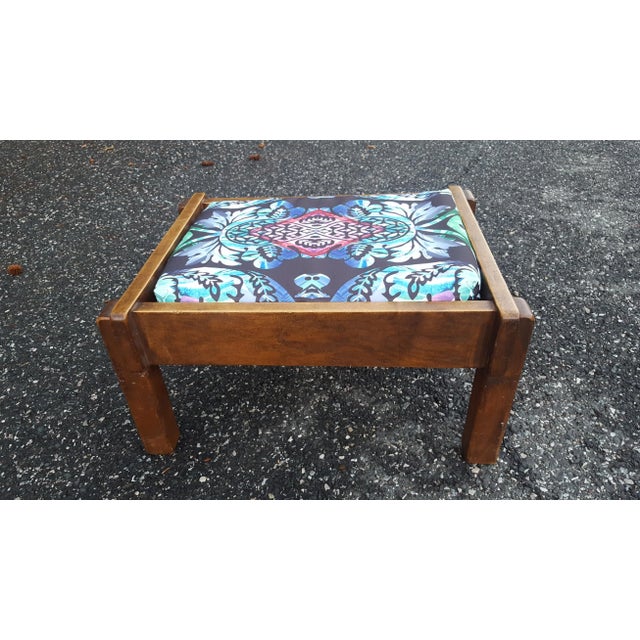 Vintage Bohemian Chic Mid-Century Ottoman For Sale - Image 11 of 13