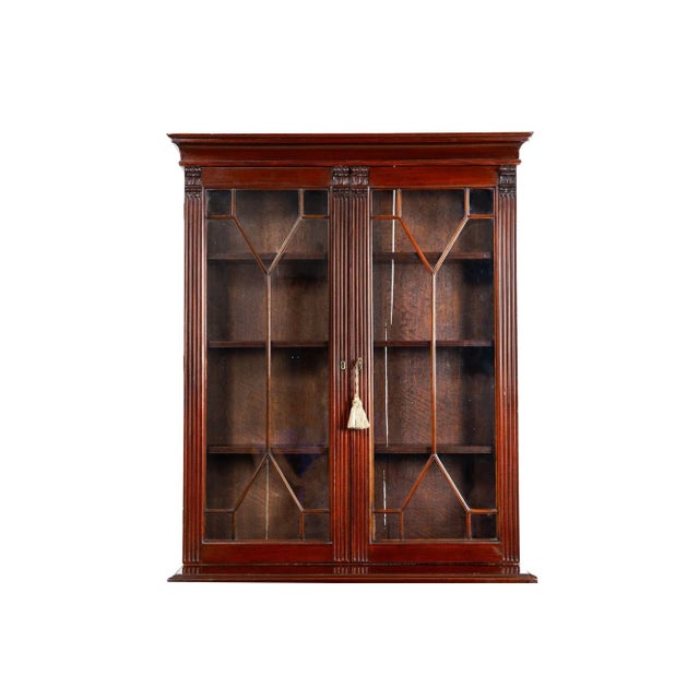 George III English Antique Mahogany Bookcase Secretary Desk Circa 1780 For Sale - Image 6 of 12
