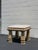A beautiful near-perfect condition Kreiss stone-top, carved wood accent table. The table has wonderful, large scale. Stone...