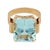 Contemporary 1950s Mid Century 13.74 Carat Aquamarine 18k Yellow Gold Ring, Size 8 For Sale - Image 3 of 6
