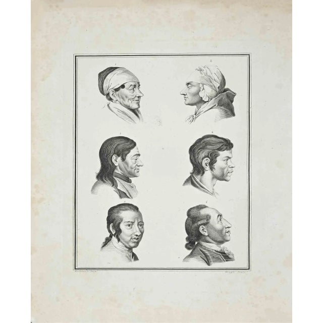 Heads of men is an original artwork realized by James Neagle (1760 - 1822). Original Etching from J.C. Lavater's "Essays...