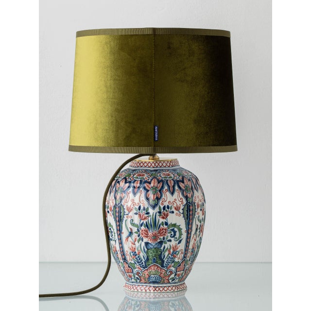 Delft Polychrome Ceramic Table Lamp from Royal Tichelaar Makkum, 1940s For Sale - Image 9 of 15
