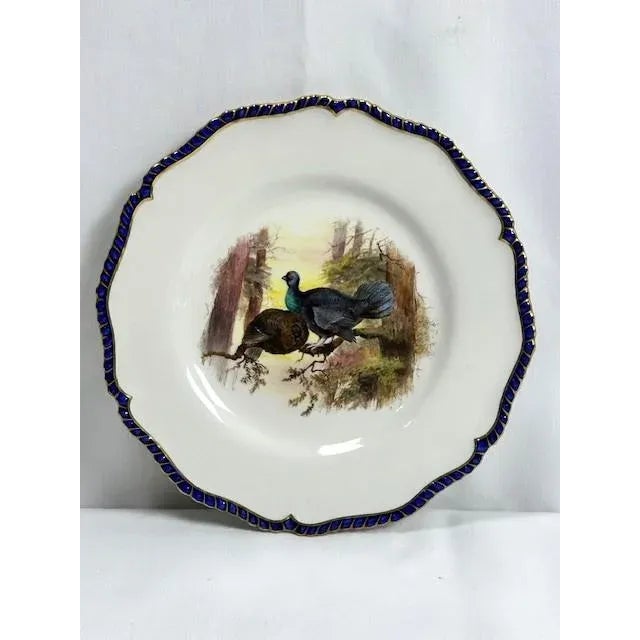 Antique Royal Worcester 1898 George Johnson Hand Painted Game Bird China-17 PCS For Sale In Dallas - Image 6 of 12