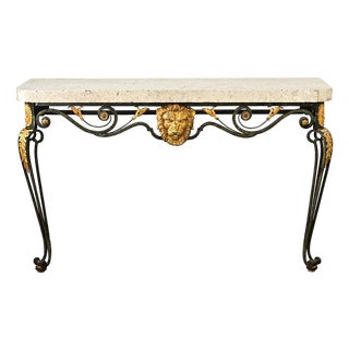 French 19th Century Parcel Gilt Wall-Mounting Iron Console For Sale