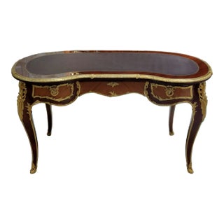 1980s Vintage Louis XV Kidney Shape Traditional Writing Desk For Sale