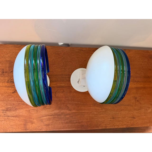 1980s Leucos L670 Italian Murano and Metal Glass Sconces - a Pair For Sale - Image 12 of 14
