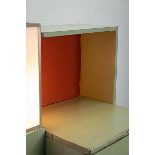 Green Modernist Cabinet with Lamp, 1920s For Sale - Image 8 of 18