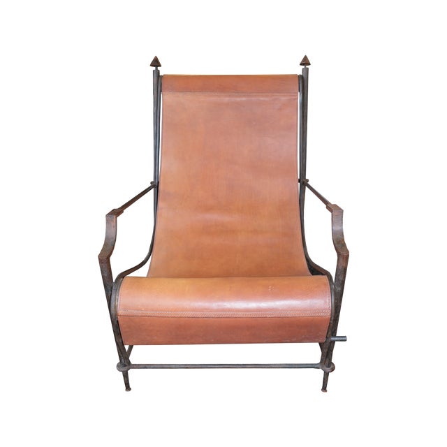 Cast Iron Distressed Tan Leather Chair 19th Century Chairish