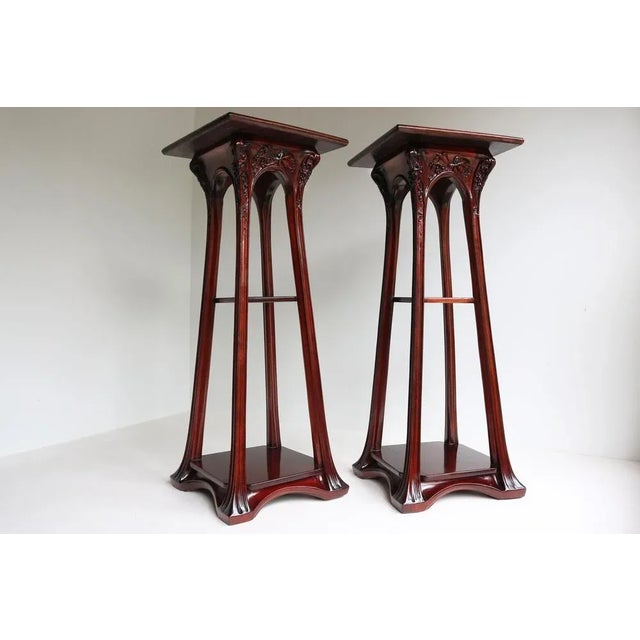 Art Nouveau Plant Stands / Pedestals by Louis Majorelle, France, 1907, Set of 2 For Sale - Image 10 of 13