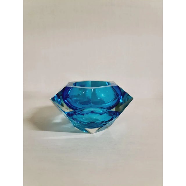 Mid-Century Modern Mid-Century Blue Crystal Glass Bowl, 1960s For Sale - Image 3 of 9