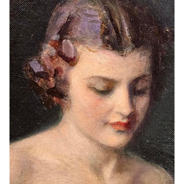 Wood Alfred Georges Hoën 1920s French Academic Oil Painting of a Nude Bather For Sale - Image 7 of 13