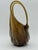Murano Mid Century Murano Amber Art Glass Aventurine Gold Flecks Vase Basket Handled For Sale - Image 4 of 11