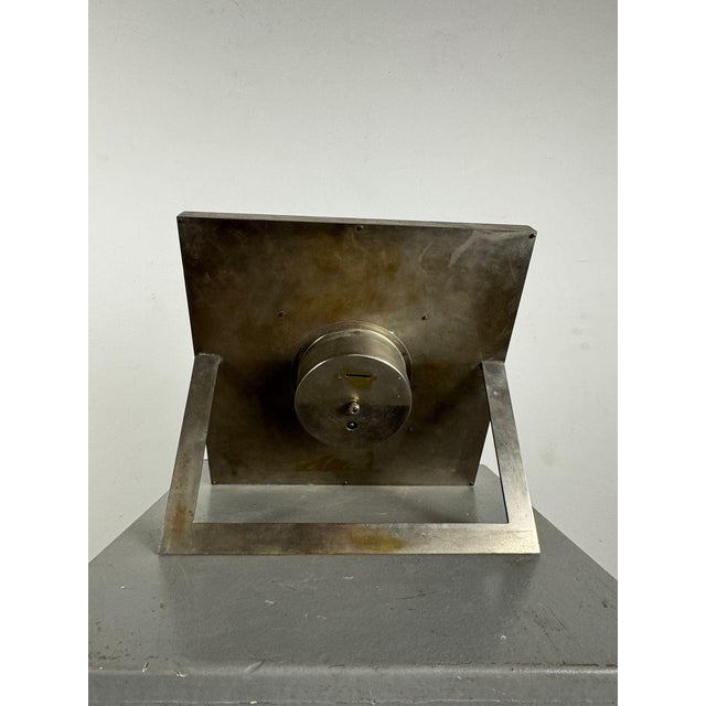 Metal French Art Deco Clock For Sale - Image 7 of 17