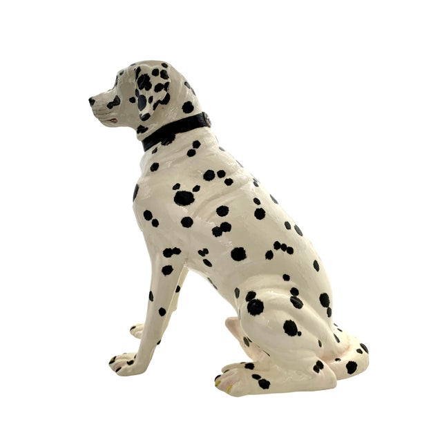 Vintage Large LifeSize Glazed Ceramic Dalmatian Dog Statue Chairish