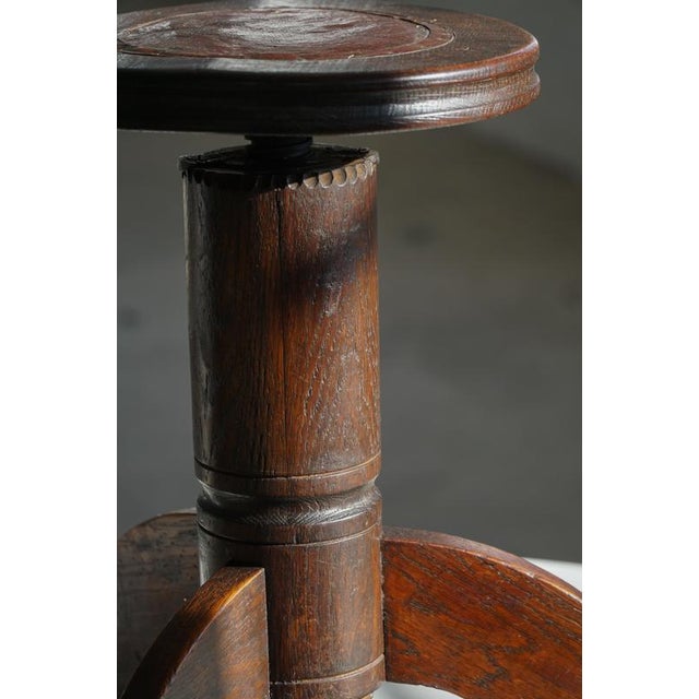 Danish Art Nouveau Adjustable Stool in Carved Wood, 1920s For Sale - Image 17 of 18