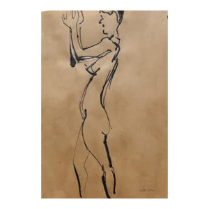 " French Nude" Modern Ink Drawing