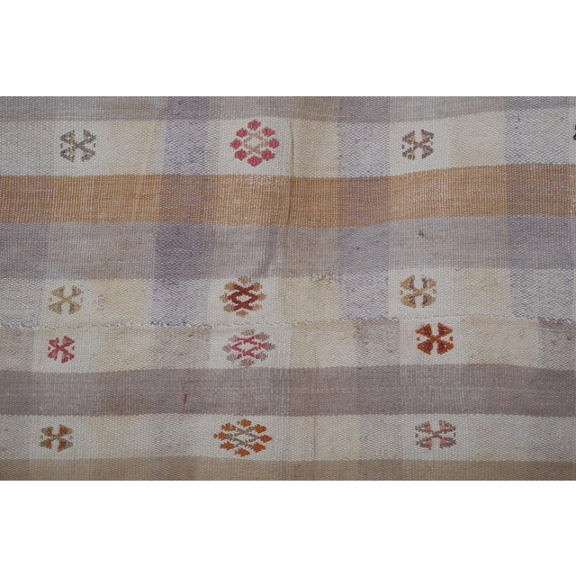 1960s Vintage Striped Cotton Kilim Rug5'9'' X 8'5'' For Sale - Image 6 of 10