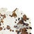 Beautiful vintage cowhide rug featuring a striking natural tricolor pattern in white, brown, and dark brown tones. The...