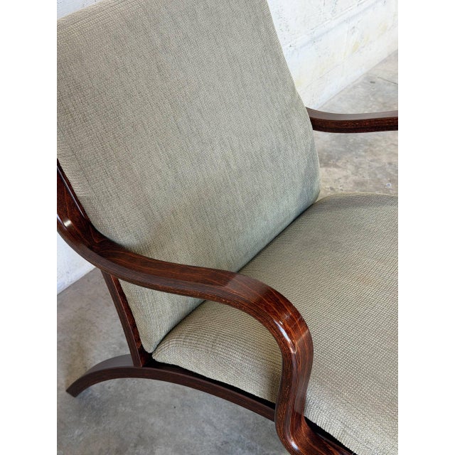 Mid-Century Modern Rosewood Bentwood Lounge Chair With Grey Upholstery Danish Mid-Century Modern 1970s For Sale - Image 3 of 8