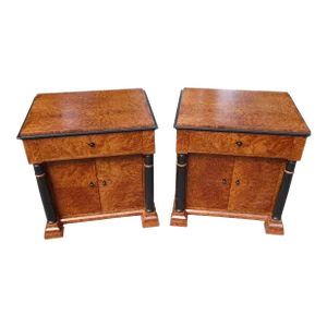 1990's Thyua Burl Side Tables - An Exquisite Matching Pair