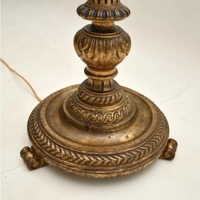 Antique Victorian Gilt Wood Floor Lamp, 1890s For Sale - Image 11 of 12