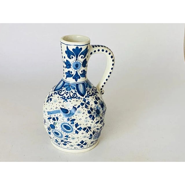 White and Blue Jug in Faïence from Delft, Netherlands, 19th Century For Sale - Image 9 of 10