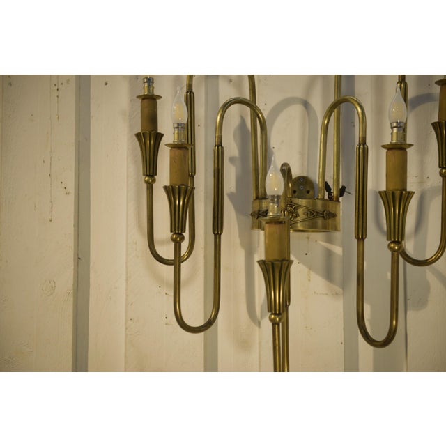 Monumental Bronze Wall Sconce, 1940s For Sale - Image 11 of 15