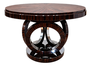 Vintage Round Wooden Table, 1980s