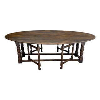 Early 20th Century English Oval Gateleg Dropleaf Dining Table For Sale