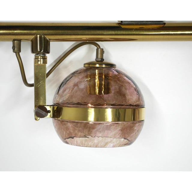 Italian Brass Hanging Lamp with Two Smoke Glass Balls, 1960s For Sale - Image 16 of 18