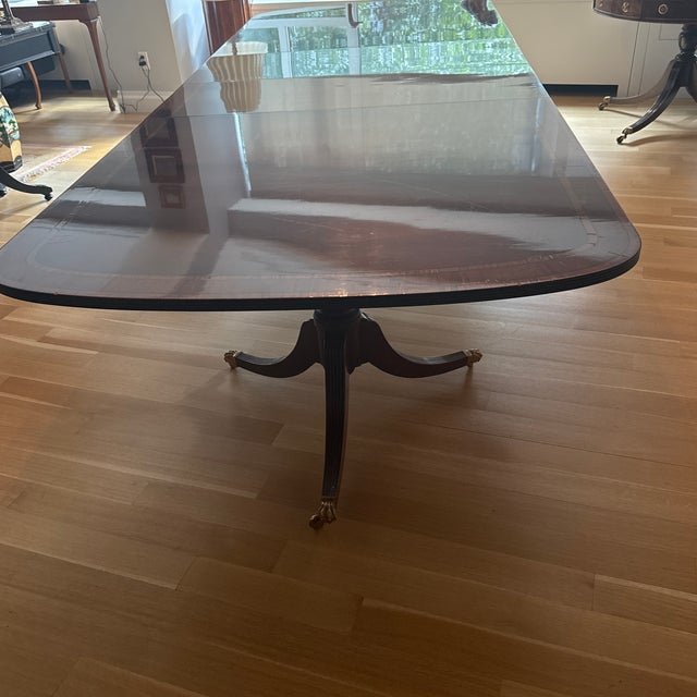 Wood Late 19th Century George || Style Mahogony Double-Pedestal Dining Table For Sale - Image 7 of 9