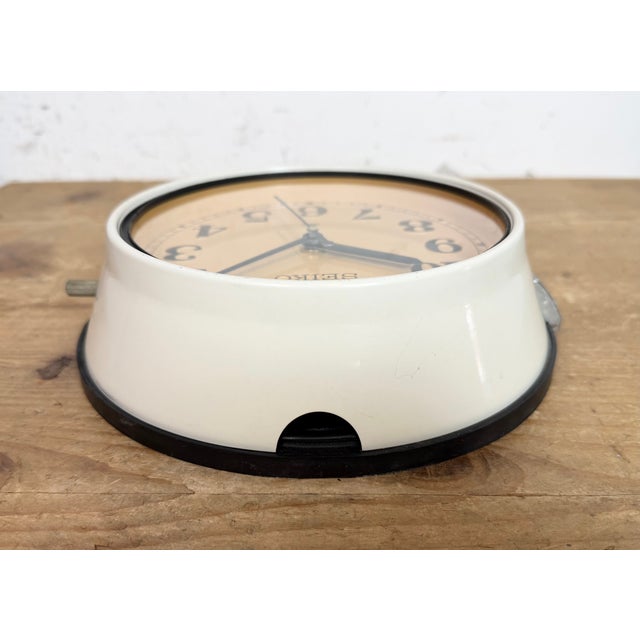 Vintage Beige Ships Wall Clock from Seiko, 1970s For Sale - Image 13 of 18
