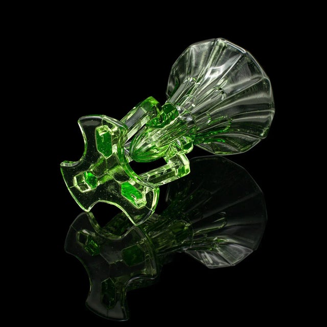 Green 1930's Small Vintage Rocket Vase For Sale - Image 8 of 10